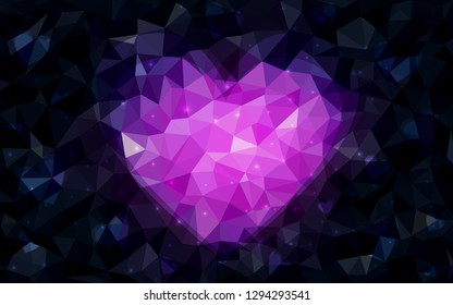 Dark Pink vector  pattern with colorful hearts. Blurred decorative design in doodle style with hearts. Pattern for carnival, festival romantic leaflets.