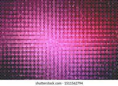 Dark Pink vector pattern with colorful hexagons. Illustration of colored hexagons on blur surface. Pattern for landing pages.