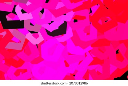Patrón vector rosa oscuro con hexágonos coloridos. Ilustración abstracta con hexágonos coloridos. Diseño para afiches y banners de sitios web.