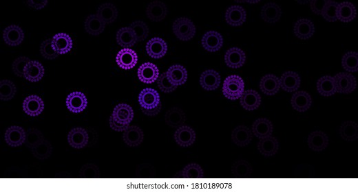 Dark pink vector pattern with coronavirus elements. Abstract illustration with biological gradient shapes. Simple design against epidemic information.