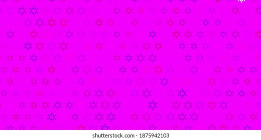 Dark pink vector pattern with coronavirus elements. Colorful abstract illustration with gradient medical shapes. Simple drawing against danger fever.