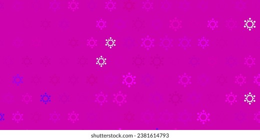 Dark pink vector pattern with coronavirus elements. Colorful abstract illustration with gradient medical shapes. Simple drawing against danger fever.