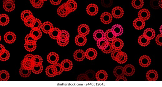 Dark pink vector pattern with coronavirus elements. Colorful abstract illustration with gradient medical shapes. Simple drawing against danger fever.