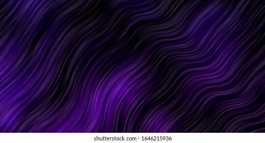 Dark Pink vector pattern with curved lines. Colorful geometric sample with gradient curves.  Best design for your posters, banners.