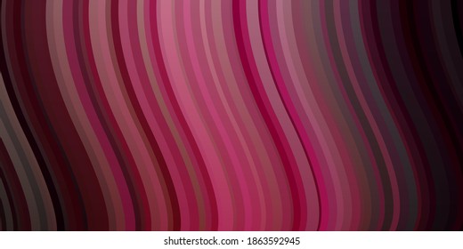 Dark Pink vector pattern with curved lines. Colorful illustration with curved lines. Pattern for websites, landing pages.