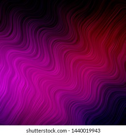 Dark Pink vector pattern with curves. Colorful geometric sample with gradient curves.  Template for your UI design.