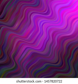 Dark Pink vector pattern with curves. Colorful geometric sample with gradient curves. Template for your UI design.