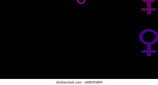Dark Pink vector pattern with feminism elements. Abstract illustration with a depiction of women's power. Simple design for your web site.