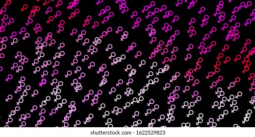 Dark Pink vector pattern with feminism elements. Simple design in abstract style with women’s rights activism. Best design to show the power of women.