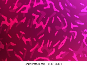 Dark Pink vector pattern with lava shapes. Shining illustration, which consist of blurred lines, circles. The best blurred design for your business.