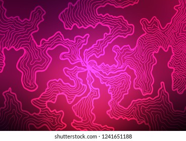 Dark Pink vector pattern with lava shapes. Glitter abstract illustration with wry lines. A new texture for your  ad, booklets, leaflets.