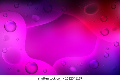 Dark Pink vector pattern with lines, ovals. A sample with blurred bubble shapes. A completely new template for your business design.