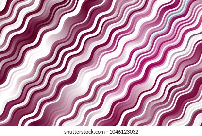 Dark Pink vector pattern with lines, ovals. Glitter abstract illustration with wry lines. Marble design for your web site.