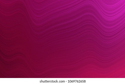 Dark Pink vector pattern with lines, ovals. Blurred geometric sample with gradient bubbles.  A completely new template for your business design.