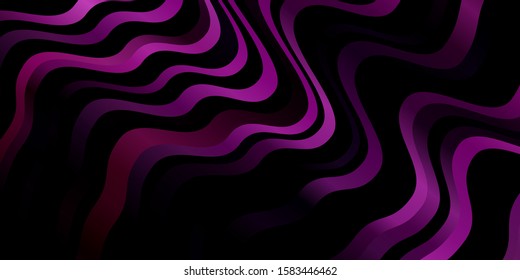 Dark Pink vector pattern with lines. Colorful illustration in circular style with lines. Pattern for websites, landing pages.