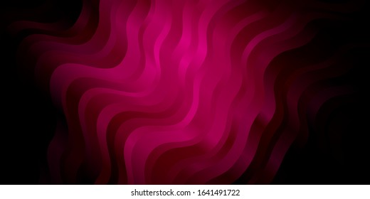 Dark Pink vector pattern with lines. Illustration in halftone style with gradient curves. Pattern for ads, commercials.