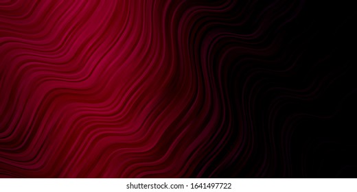 Dark Pink vector pattern with lines. Colorful abstract illustration with gradient curves. Pattern for commercials, ads.