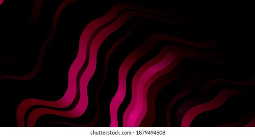 Dark Pink vector pattern with lines. Illustration in halftone style with gradient curves. Pattern for ads, commercials.