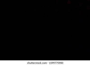 Dark Pink vector pattern with magic elements. Colorful mystic symbols with a gradient in ancient style. Design for magic, spiritual events.