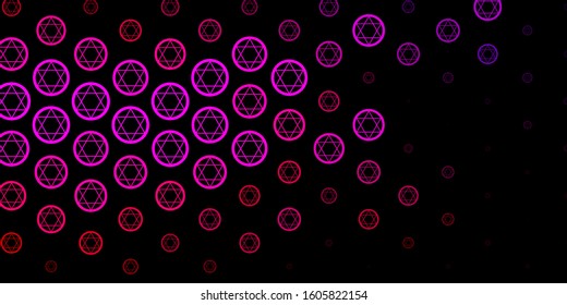 Dark Pink vector pattern with magic elements. Abstract illustration with gothic gradient shapes. Best design halloween events.