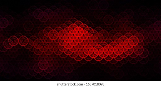 Dark Pink vector pattern with magic elements. Colorful mystic symbols with a gradient in ancient style. Design for magic, spiritual events.