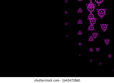 Dark Pink vector pattern with magic elements. Abstract illustration with gothic gradient shapes. Background for esoteric, mystic designs.