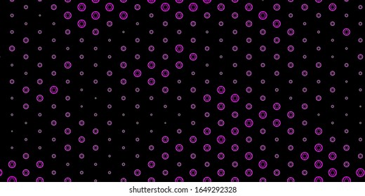 Dark Pink vector pattern with magic elements. Illustration with magical signs of spiritual power. Simple base for your occult design.