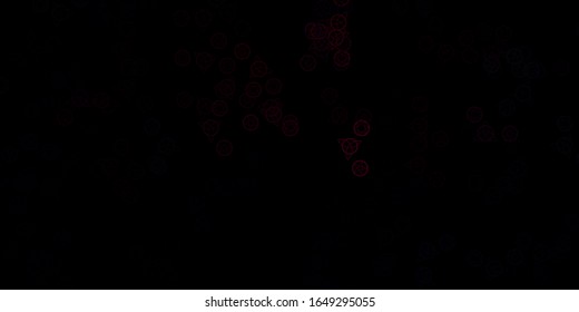 Dark Pink vector pattern with magic elements. Colorful vintage illustration with gradient alchemy shapes. Best design halloween events.