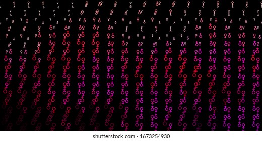 Dark Pink vector pattern with magic elements. Colorful vintage illustration with gradient alchemy shapes. Design for magic, spiritual events.