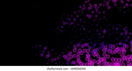 Dark Pink vector pattern with magic elements. Colorful vintage illustration with gradient alchemy shapes. Best design halloween events.