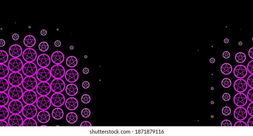 Dark Pink vector pattern with magic elements. Abstract illustration with gothic gradient shapes. Best design halloween events.