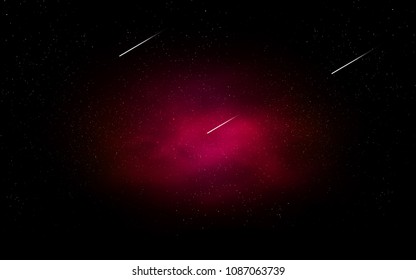 Dark Pink vector pattern with night sky stars. Shining colored illustration with bright astronomical stars. Pattern for futuristic ad, booklets.