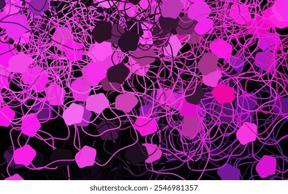 Dark Pink vector pattern with random forms. Decorative design in abstract style with random forms. Background for a cell phone.
