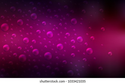 Dark Pink vector pattern with spheres. Abstract illustration with colored bubbles in nature style. Beautiful design for your business natural advert.
