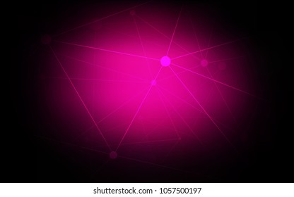 Dark Pink vector pattern with spheres, triangles. Decorative design in abstract style with triangle structure. Pattern can be used for ads, leaflets.