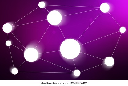 Dark Pink vector pattern with spheres, triangles. Colorful illustration with circles and lines in futuristic style. New design for ad, poster, banner of your website.