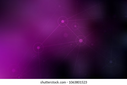 Dark Pink vector pattern with spheres, triangles. Decorative design in abstract style with triangle structure. Pattern can be used for beautiful websites.