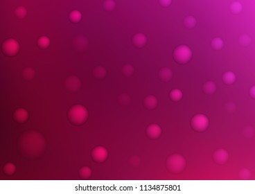 Dark Pink vector pattern with spheres. Blurred decorative design in abstract style with bubbles. Completely new template for your brand book.