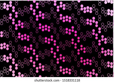 Dark Pink vector pattern with spheres. Blurred bubbles on abstract background with colorful gradient. Template for your brand book.