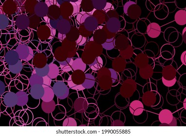 Dark Pink vector pattern with spheres. Blurred bubbles on abstract background with colorful gradient. New template for your brand book.