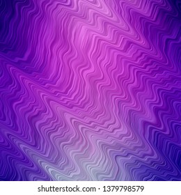 Dark Pink vector pattern with wry lines. Colorful geometric sample with gradient curves.  Best design for your ad, poster, banner.