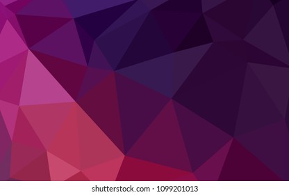 Dark Pink vector polygon abstract layout. Shining polygonal illustration, which consist of triangles. New template for your brand book.
