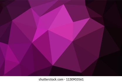 Dark Pink vector polygon abstract layout. Creative illustration in halftone style with triangles. Brand new style for your business design.