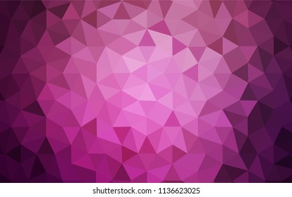 Dark Pink vector polygon abstract layout. Glitter abstract illustration with an elegant triangles. Polygonal design for your web site.