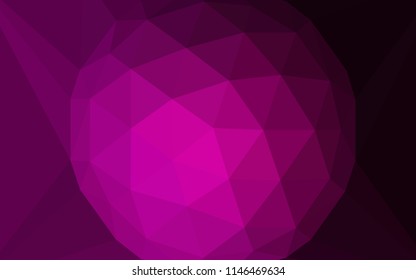 Dark Pink vector polygon abstract background with a gem in a centre. Shining colorful illustration with triangles. Brand new design for your business.