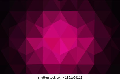 Dark Pink vector polygon abstract background. Colorful illustration in abstract style with triangles. Completely new template for your banner.