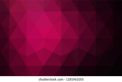 Dark Pink vector polygon abstract layout. Triangular geometric sample with gradient.  Template for cell phone's backgrounds.
