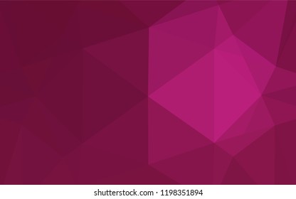 Dark Pink vector polygon abstract backdrop. Geometric illustration in Origami style with gradient.  Brand new style for your business design.