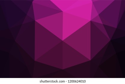 Dark Pink vector polygon abstract layout. Triangular geometric sample with gradient.  The completely new template can be used for your brand book.