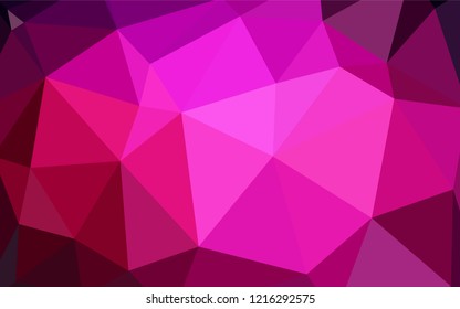 Dark Pink vector polygon abstract backdrop. A sample with polygonal shapes. Best triangular design for your business.